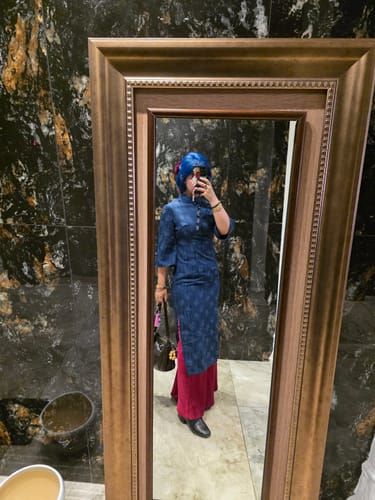 Customer photo review of Qiu Yu 秋雨 Autumn Rain Modernized Plus Size Floral Jacquard Bell & Short Sleeve Qipao