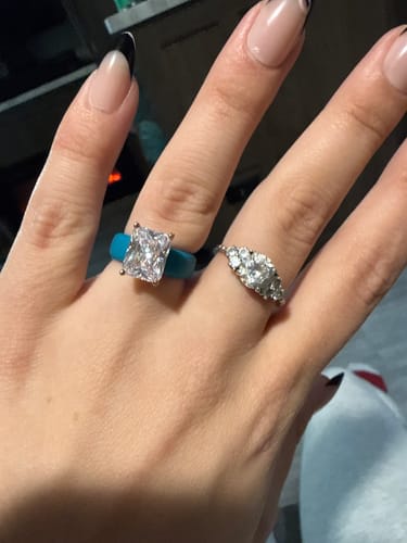 Customer photo review of Silicone Ring – 10×8 mm Emerald Cut CZ | Patent-Pending Design - GlowStone Collection