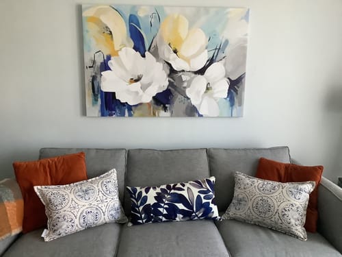 Customer photo review of 'Abstract Flower' Framed Canvas (47"W x 31"H)