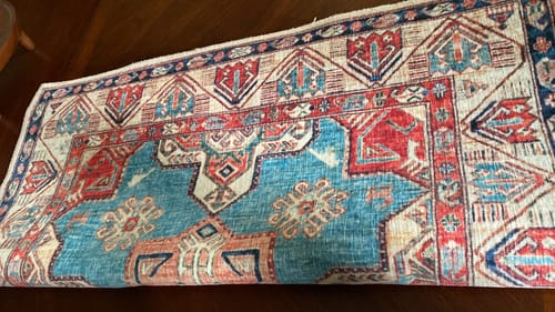 Customer photo review of Ottoman Turquoise Washable Rug