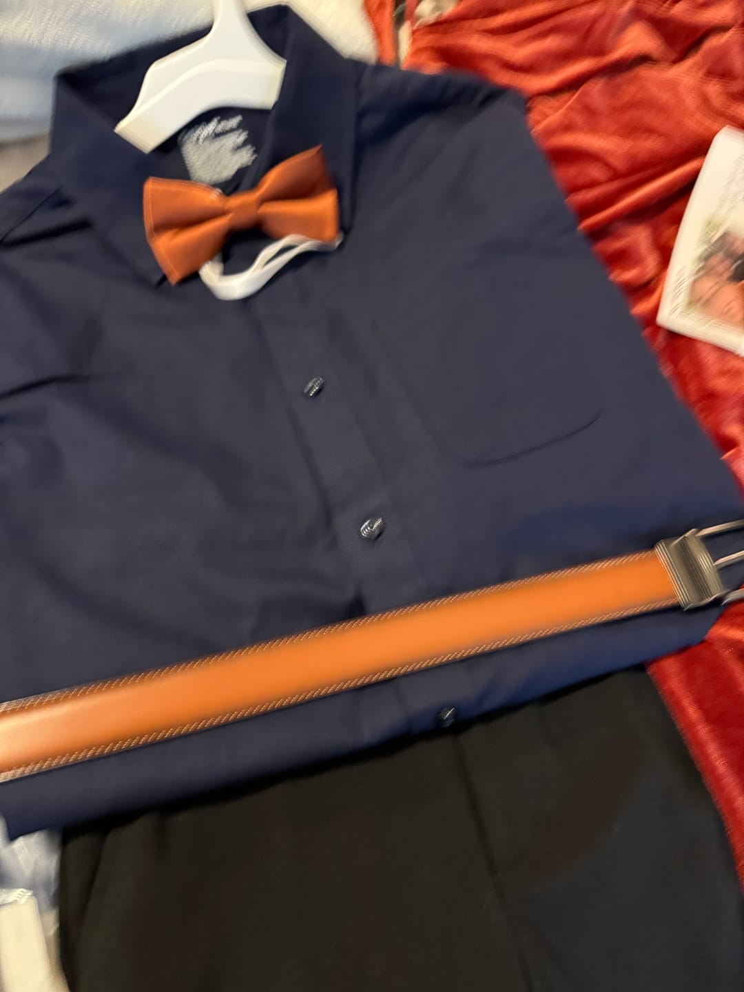 Customer photo review of Terracotta Bow Tie- in Satin