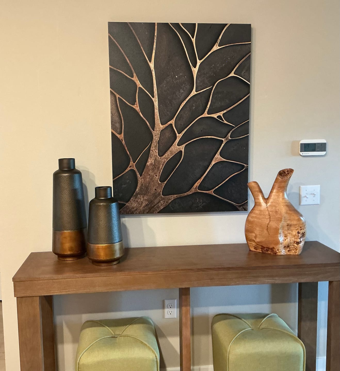 Customer photo review of Bronze Branches – Abstract Tree Silhouette Wall Art Canvas