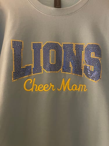 Customer photo review of Custom Bling Crewneck Sweatshirt with Embroidery