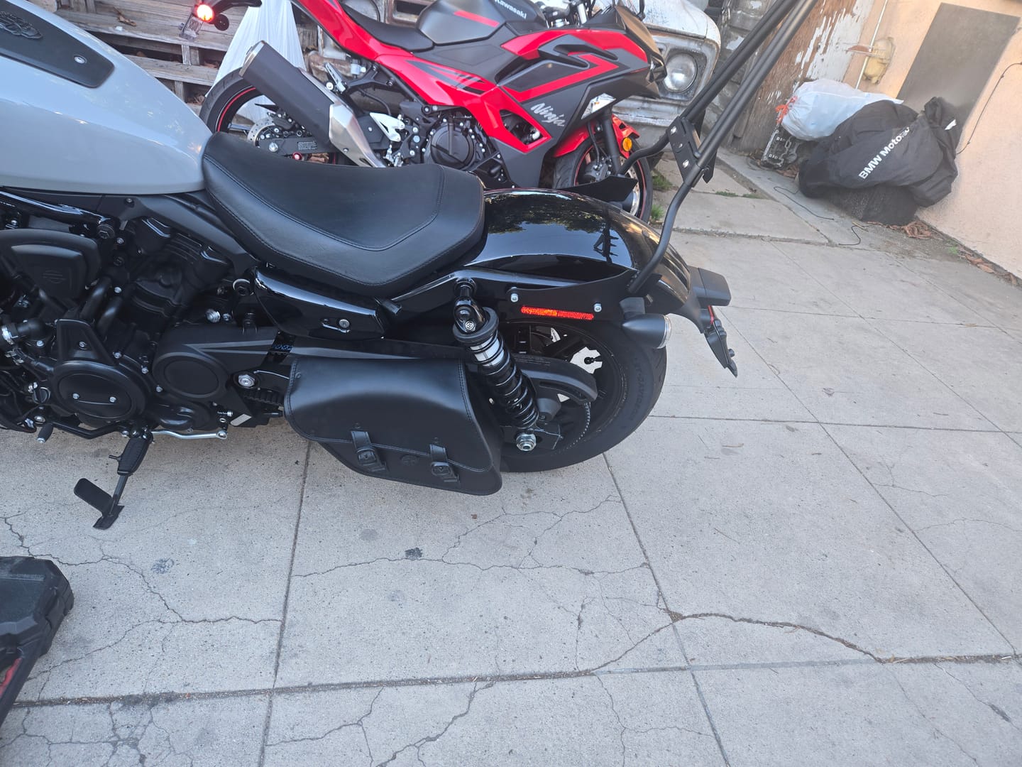 Customer photo review of Iron Born Blade 25" Sissy Bar with Foldable Luggage Rack for Harley Sportster Nightster RH975/S Matte Black
