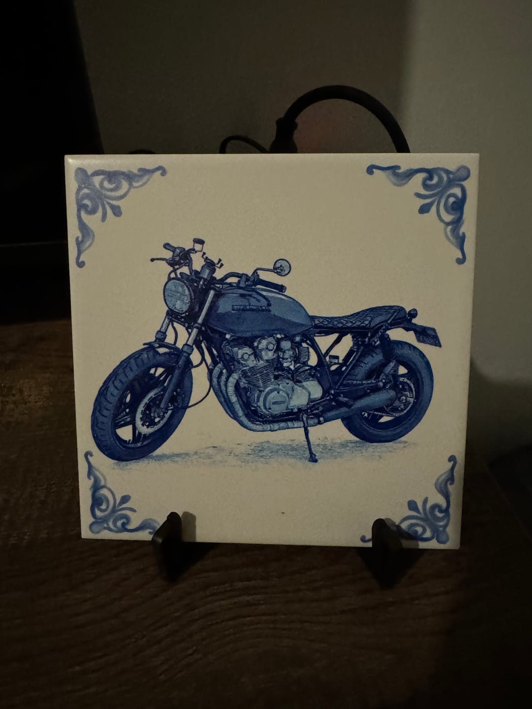 Customer photo review of Delfts Blauw tegeltje bedrukken met eigen motor