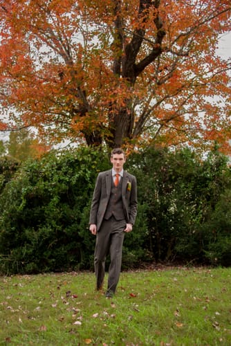 Customer photo review of Moss Herringbone Tweed 3 Piece Suit