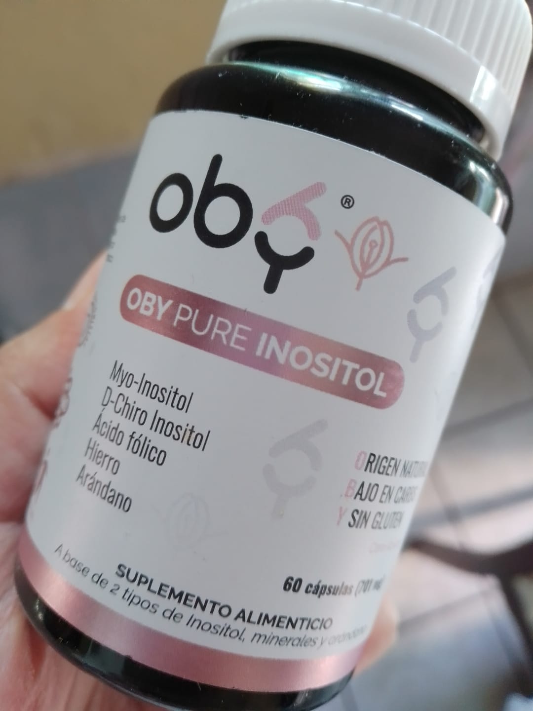 Customer photo review of Pack de 3 frascos: OBY Pure Inositol con Myo y D-Chiro Inositol + Ácido Fólico, Hierro y Extracto Arándano | 60 Capsulas