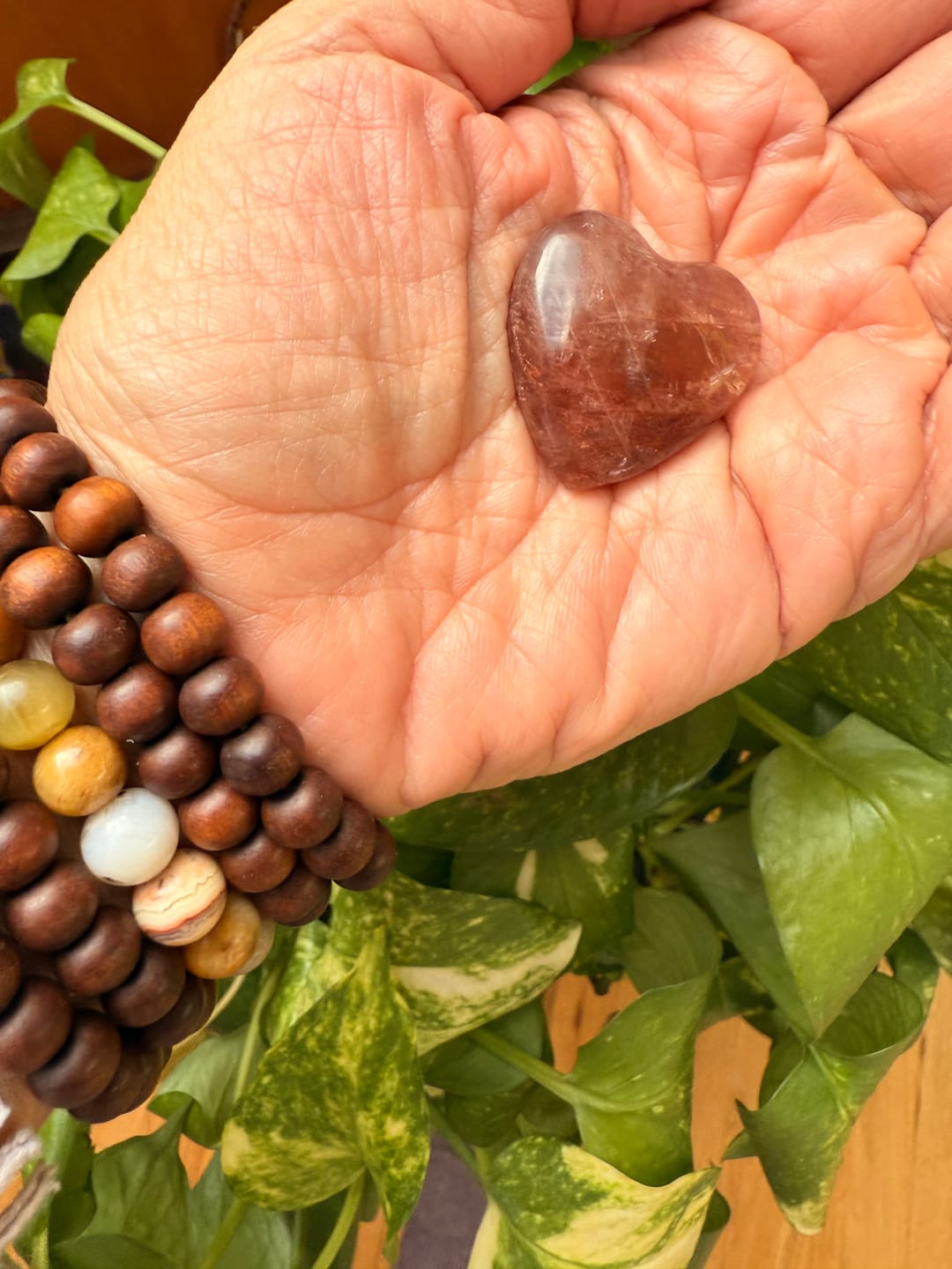 Customer photo review of Hematoid Rose Quartz Heart