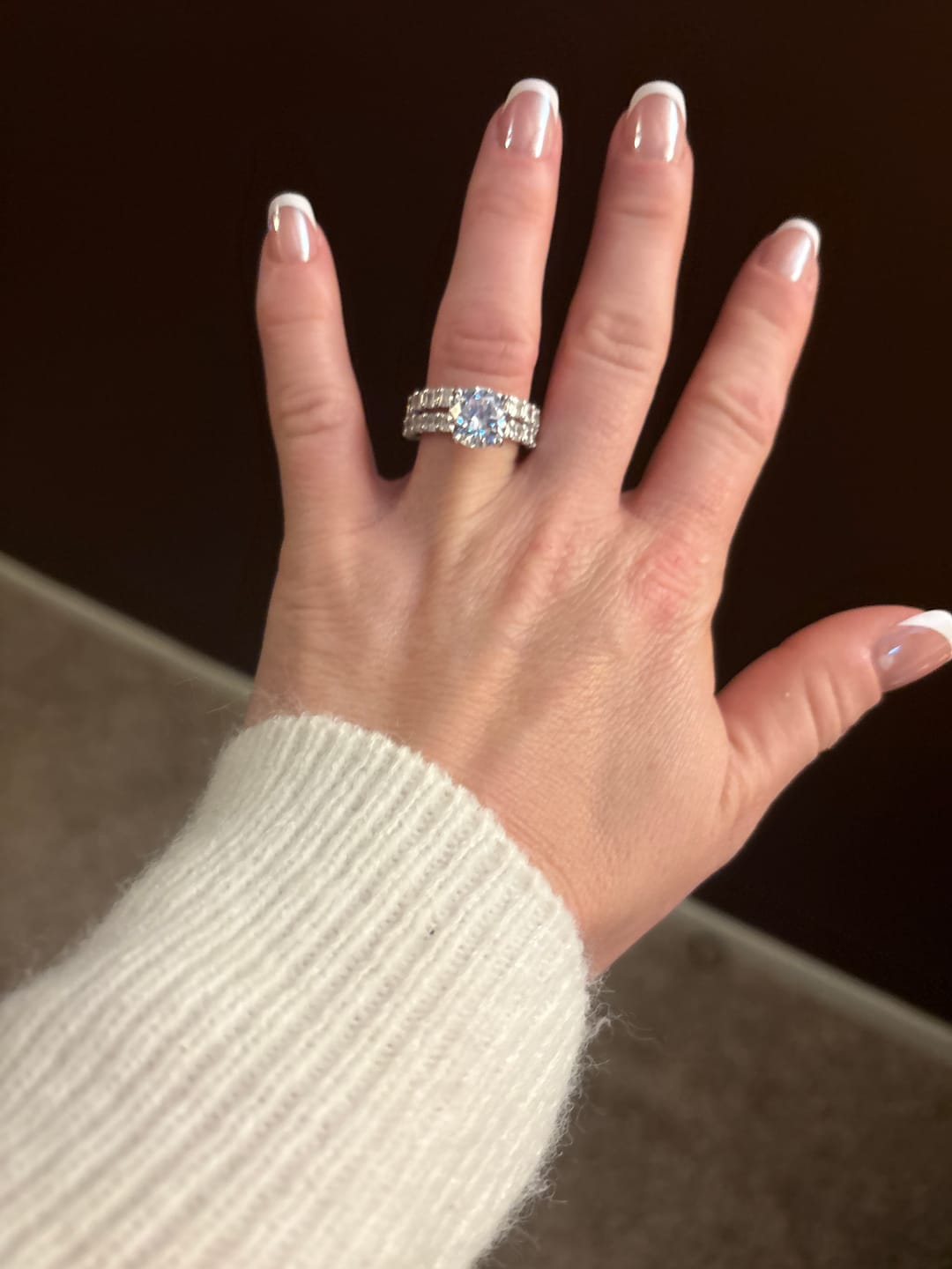 Customer photo review of S925 4.0Ct Round Cut 2PC Elegant Wedding Ring Set Engagement Ring With Eternity Wedding Band