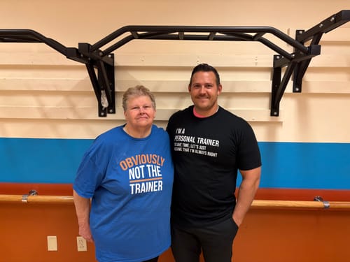 Customer photo review of Not The Trainer T-Shirt