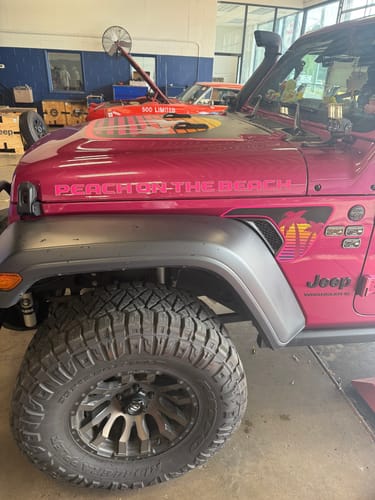 Customer photo review of Custom Hood Lettering | Set of 2