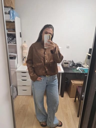 Customer photo review of Cassy Button Corduroy Jacket