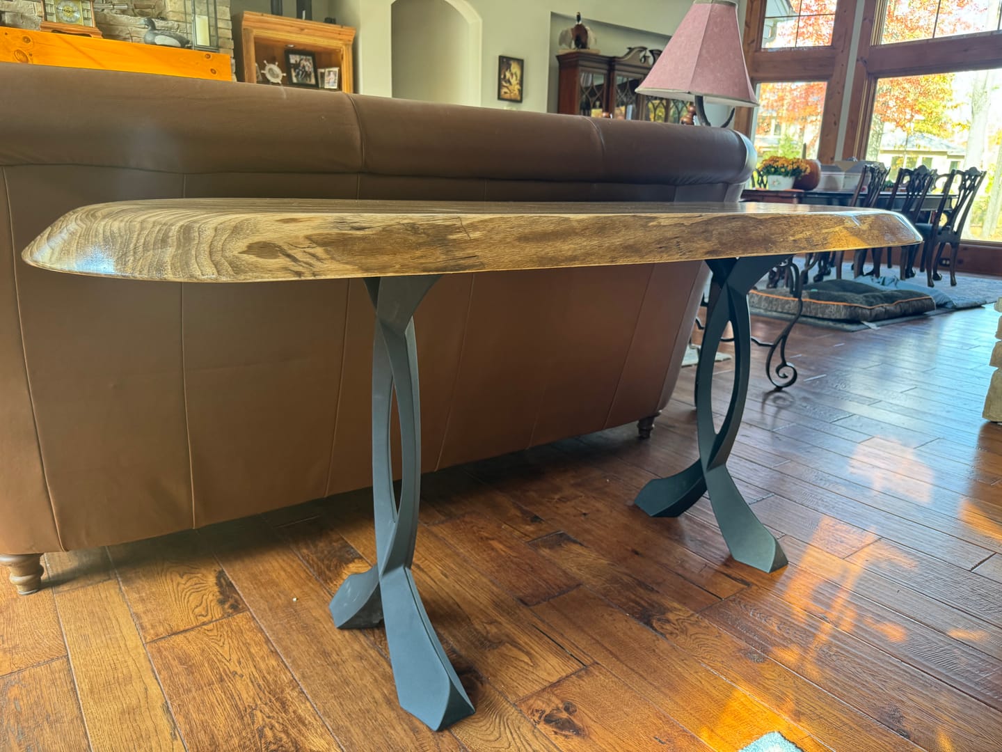 Customer photo review of Console Table Legs 28H 16W Metal Furniture Base 207 Curva