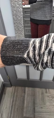 Customer photo review of Mixed Prints Ribbed Trim Sweater