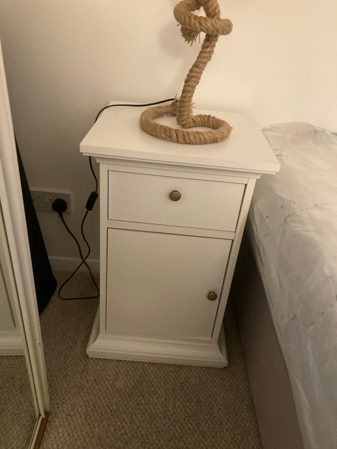 Customer photo review of Paris Nightstand 1 Door + 1 Drawer in White