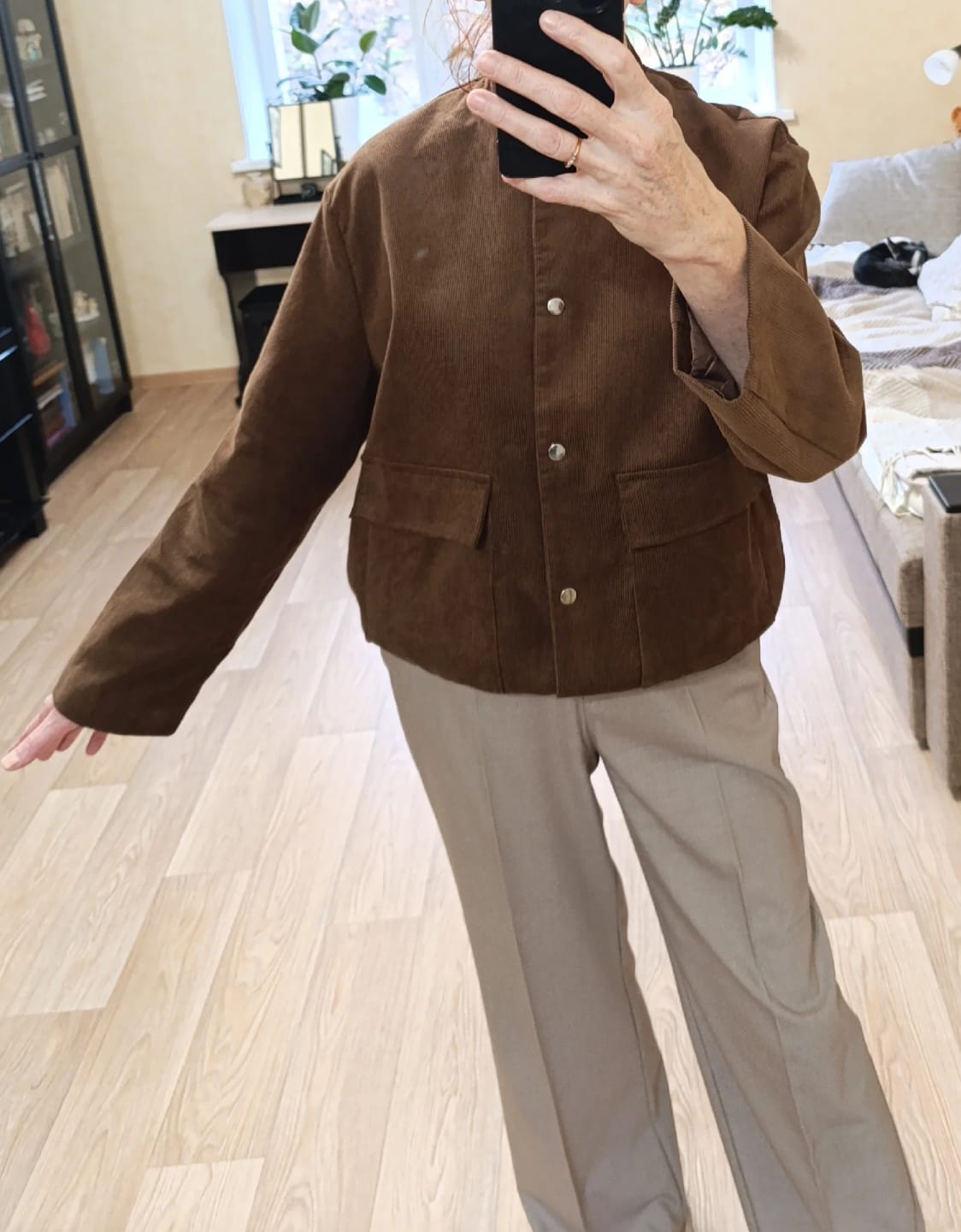 Customer photo review of Cassy Button Corduroy Jacket