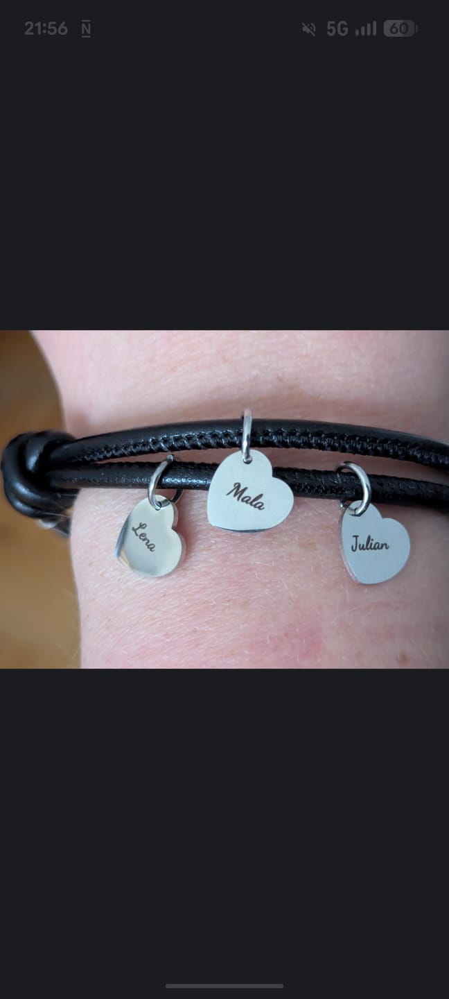 Customer photo review of Meine Liebsten - Familien-Lederarmband