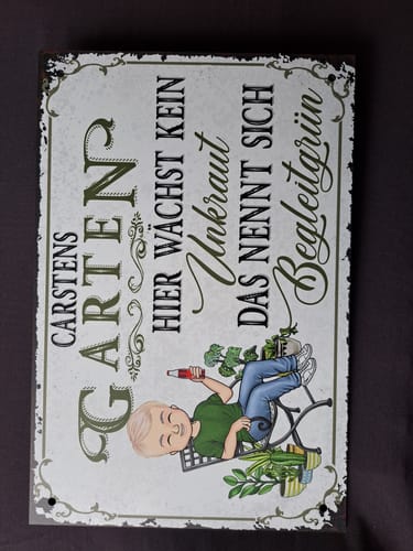 Customer photo review of Personalisiertes Gartenschild mit Namen Anpassbar