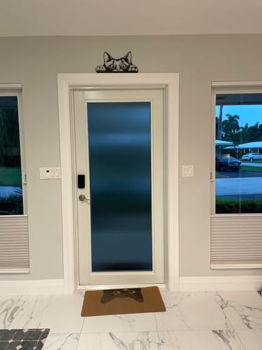 Customer photo review of Peeking Cat - Metal Wall Art