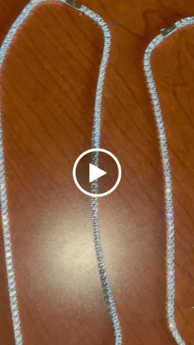 Customer video review of 3mm Moissanite Tennis Chain - 925 Silver - D Colour - VVS1