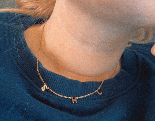 Customer photo review of The Original Initial Letter Necklace
