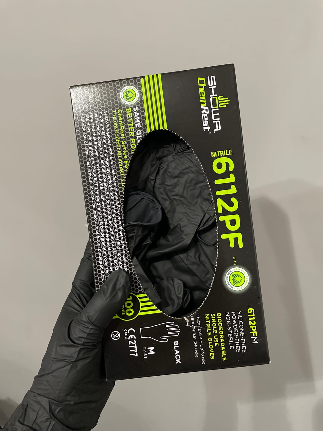 Customer photo review of Showa Biodegradable Nitrile gloves