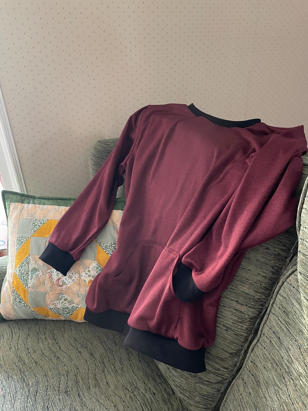 Customer photo review of Gold Butterfly Floral French Terry Fabric