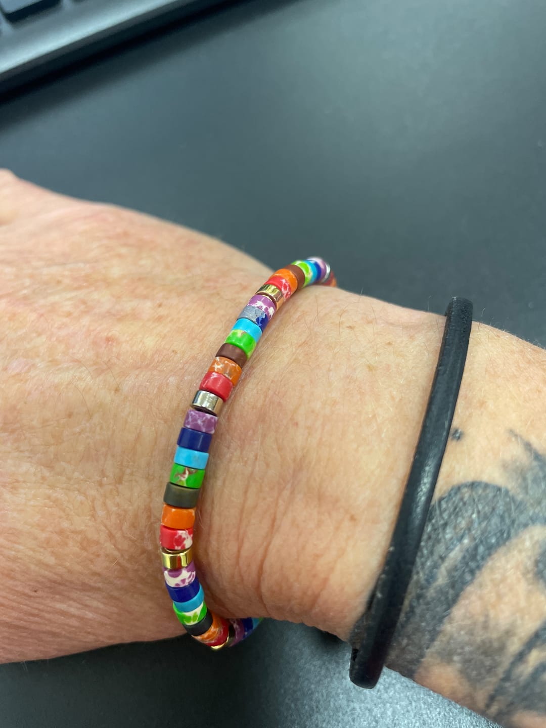 Customer photo review of 7 Chakren Energiearmband aus Jaspis