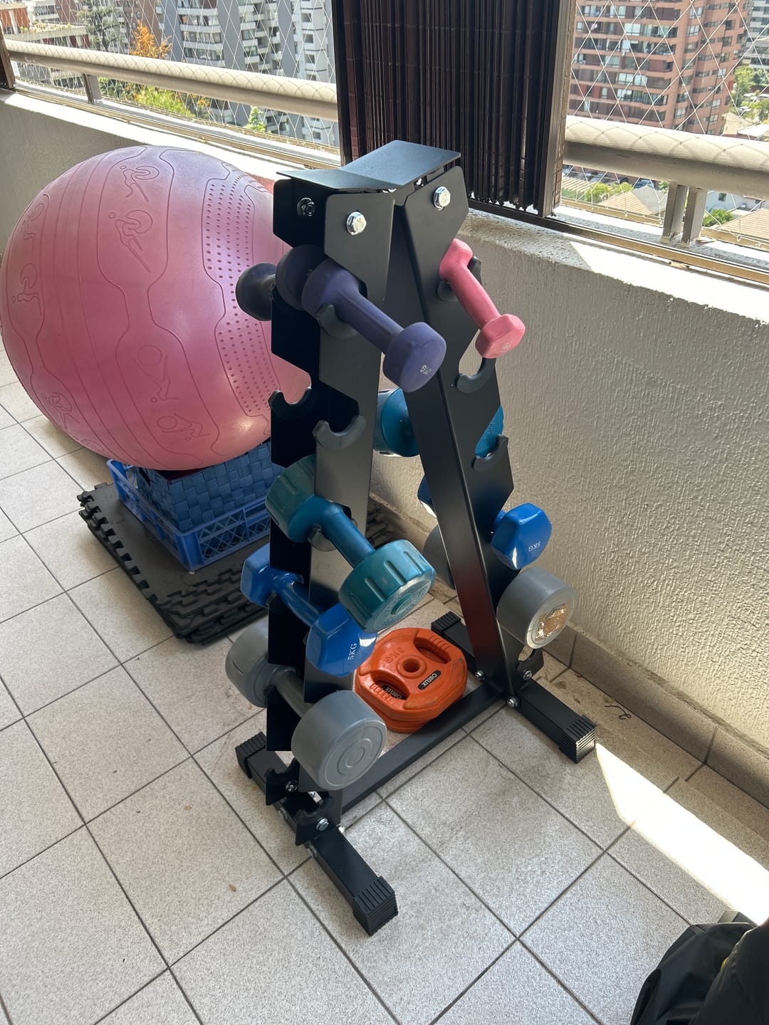 Customer photo review of Rack de Almacenamiento Mancuernas Triangular IRONSIDE