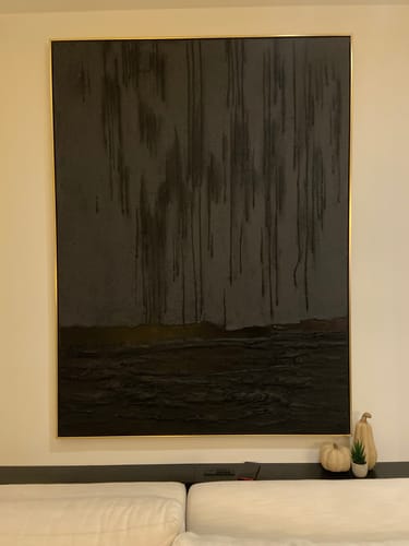 Customer photo review of Eclipse of Shadows-Textured Black Abstract Painting for Modern Home Decor