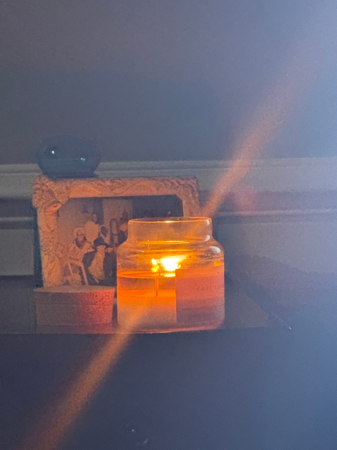 Customer photo review of Cozy Cashmere 22 oz Glass Candle