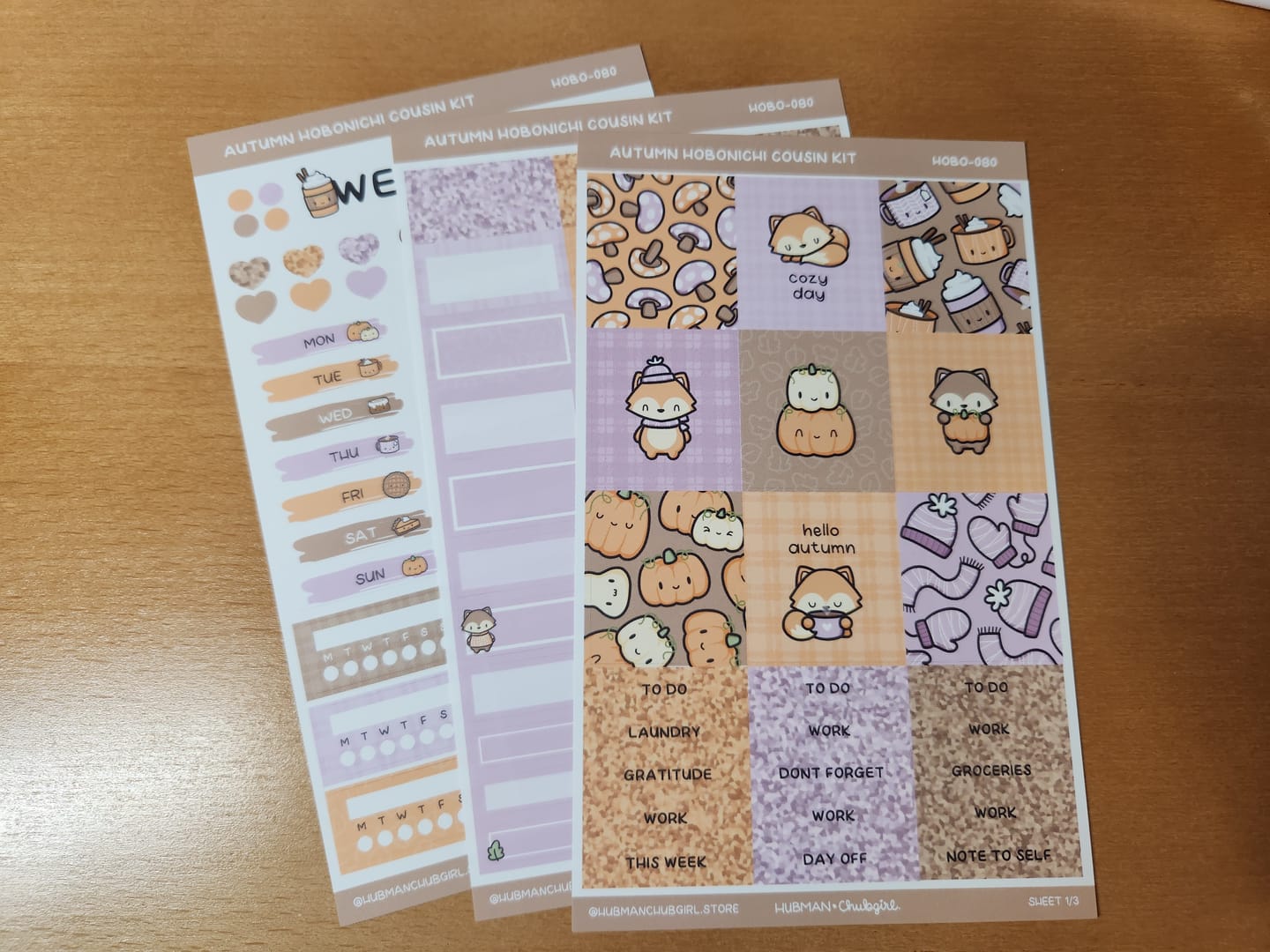 Customer photo review of Autumn Theme Hobonichi Cousin Weekly Kit (Set of 3)