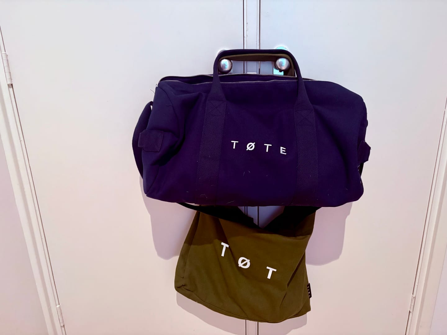 Customer photo review of Navy Blue Duffel Bag
