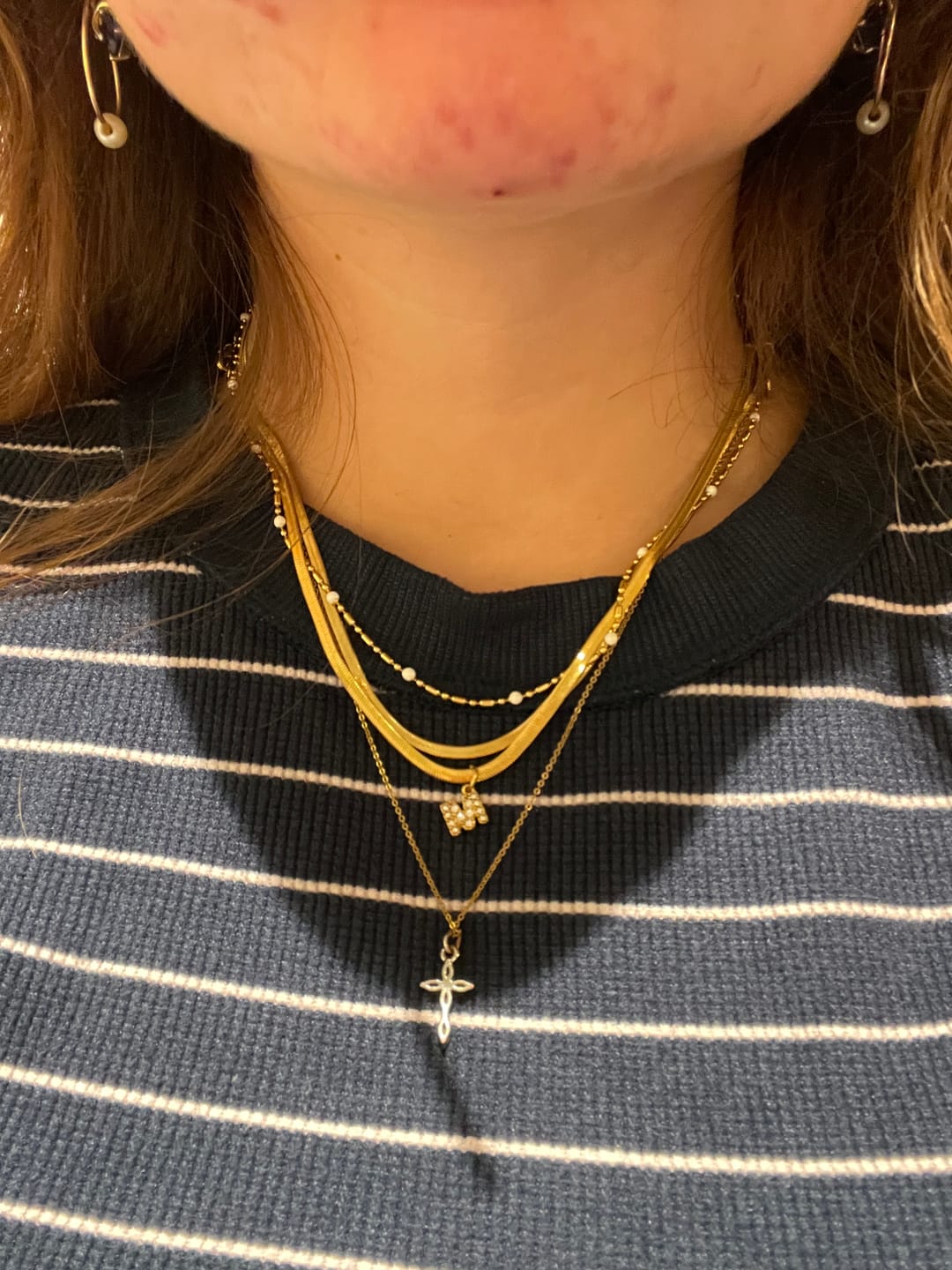 Customer photo review of Melly Initial Herringbone Necklace (Bundle)
