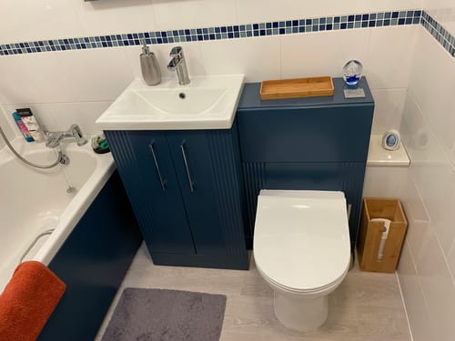 Customer photo review of Nuie 1700mm Bath Front Panel - Satin Blue