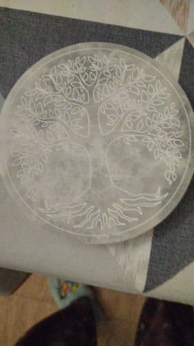 Customer photo review of Placa de Selenita con Árbol de la Vida || Limpieza de Minerales