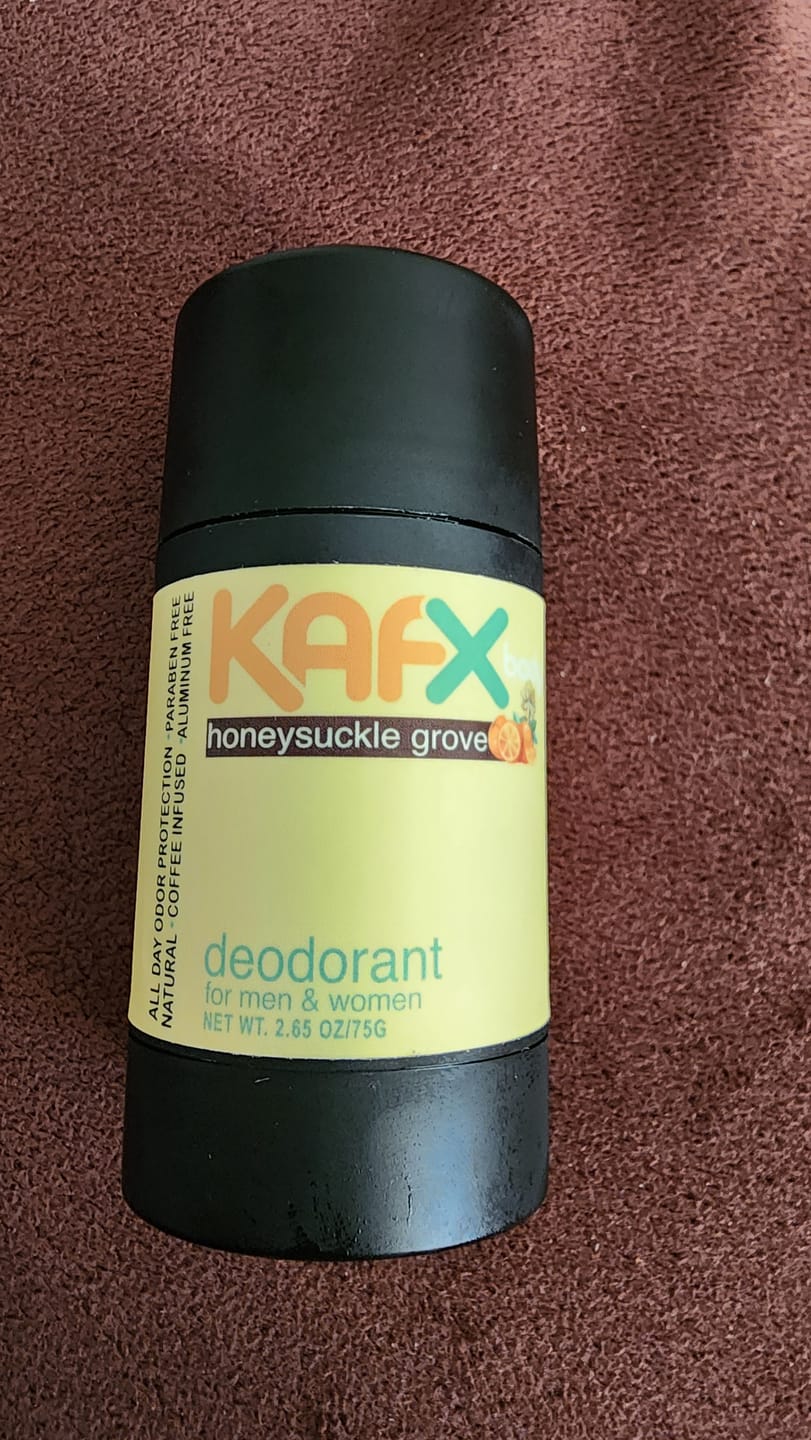 Customer photo review of Honeysuckle Grove  KAFX Body Natural Coffee Infused Deodorant