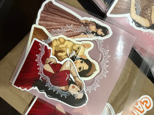 Customer photo review of Stickers Laminados Mate
