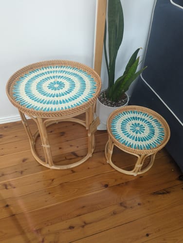 Customer photo review of Serene Rattan Table Set