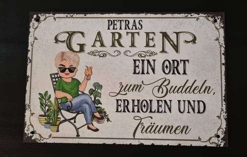 Customer photo review of Personalisiertes Gartenschild mit Namen Anpassbar