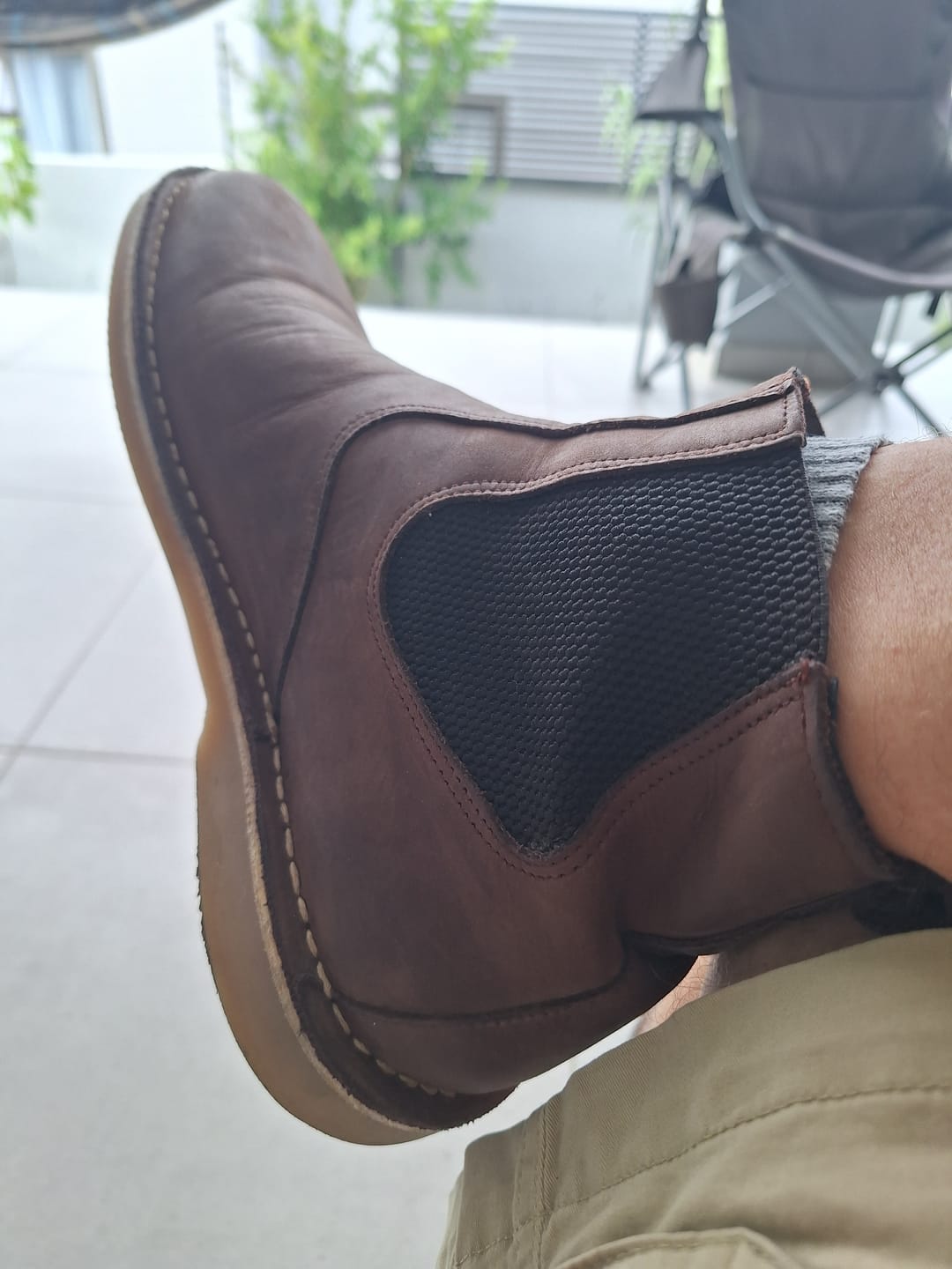 Customer photo review of Lithium Chelsea Boot Choc Brown