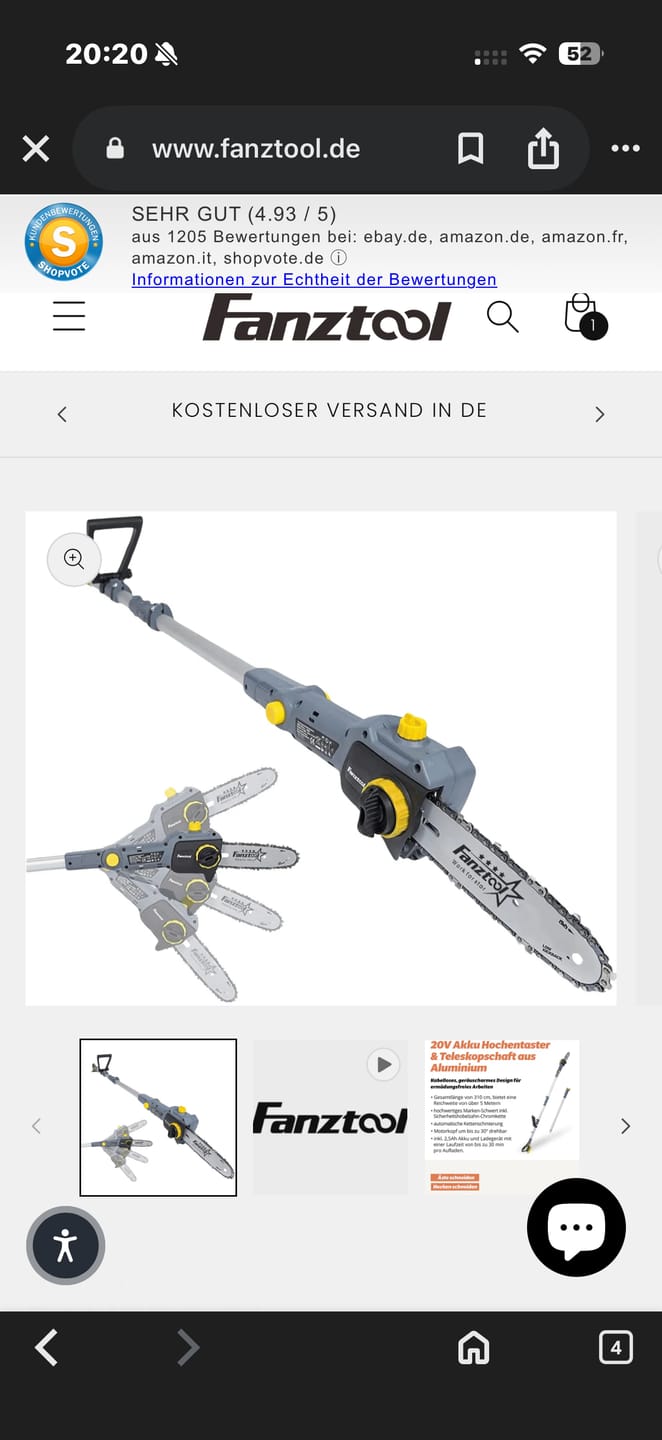 Customer photo review of FANZTOOL Hochentaster, Höhe bis 5 m, leichtes Gewicht 4 kg(OHNE Akku & Ladegeräte)