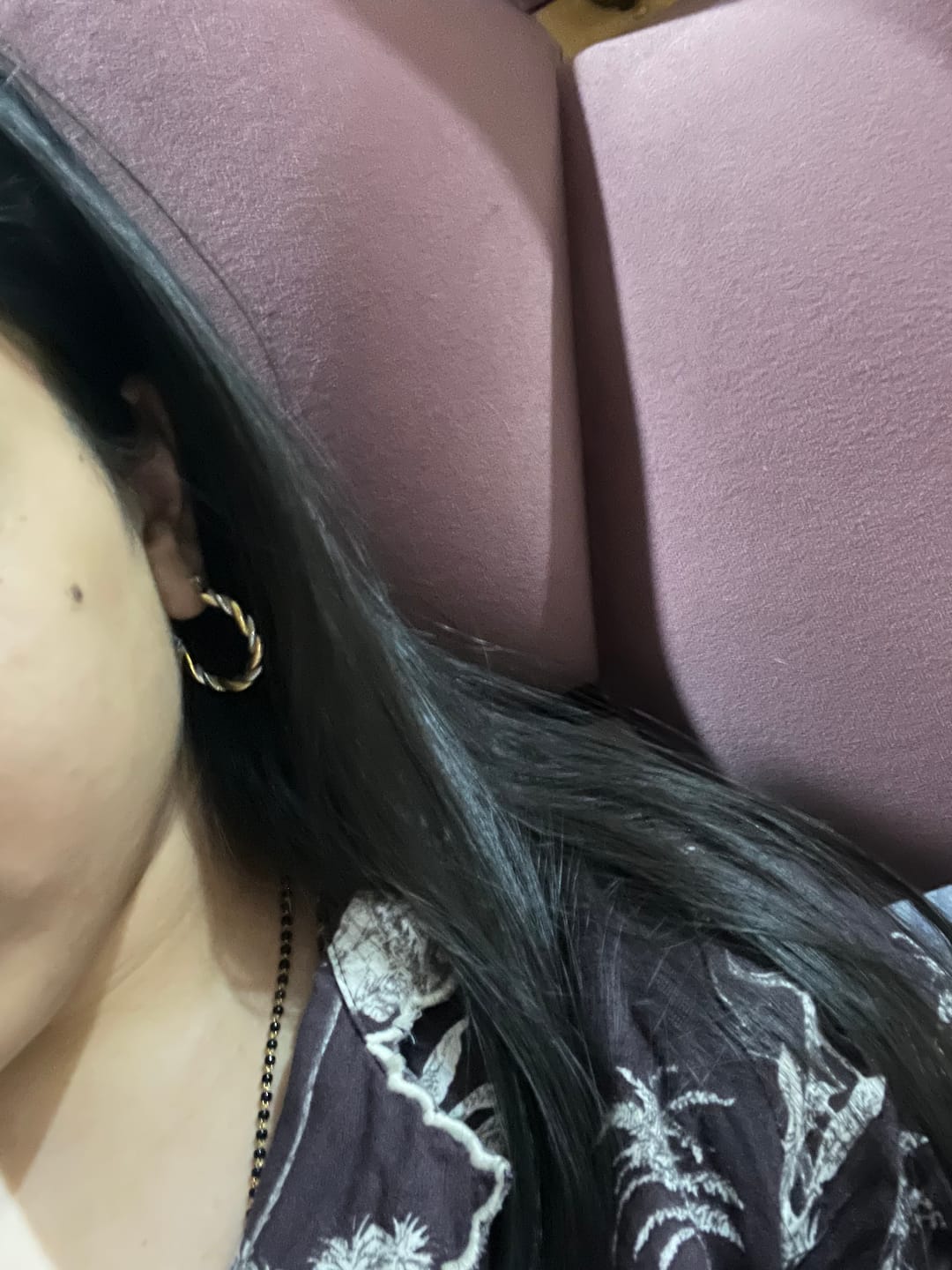 Customer photo review of Golden Silver Twisted Hoop Earrings