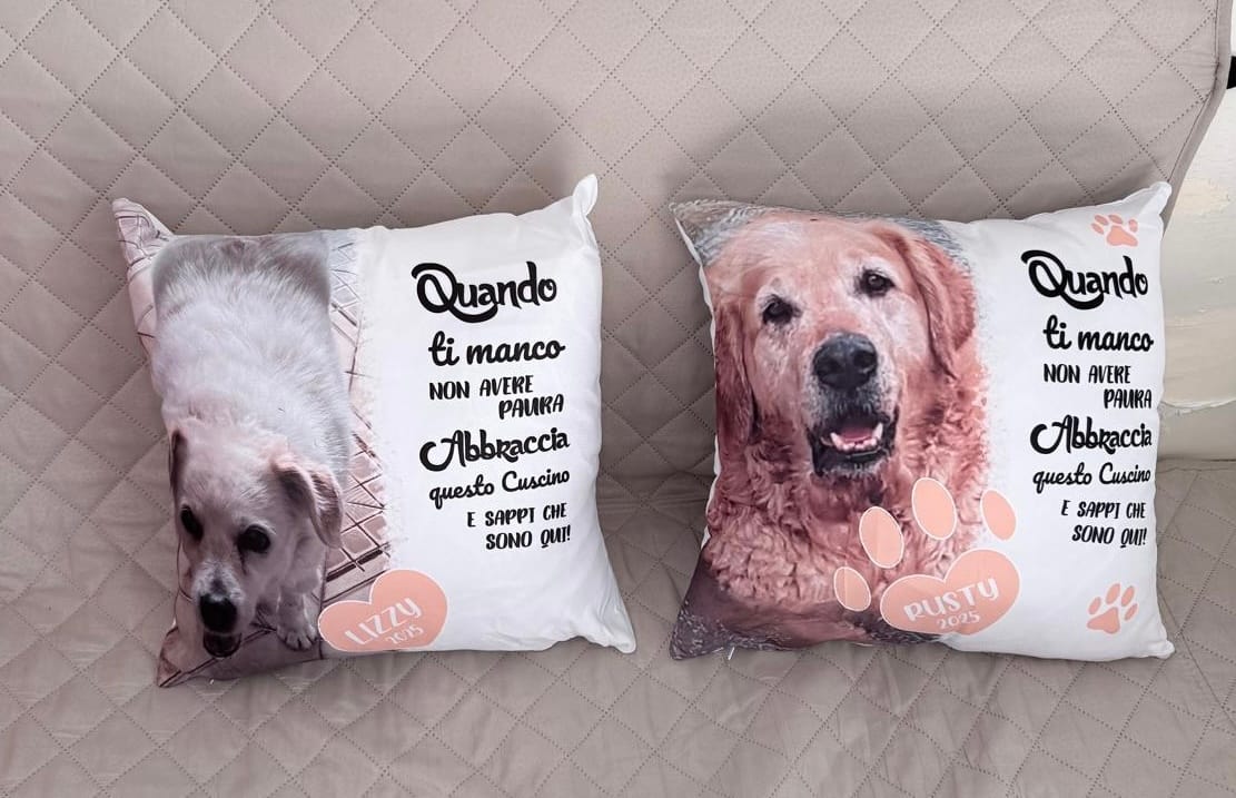 Customer photo review of Quando ti manco - Cuscino personalizzato