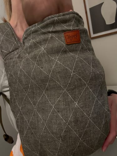 Customer photo review of Phoenix Desert Tan Original Baby Carrier by Happy Baby