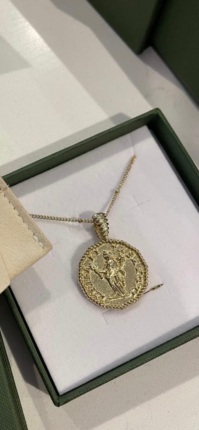 Customer photo review of Athena Coin Necklace