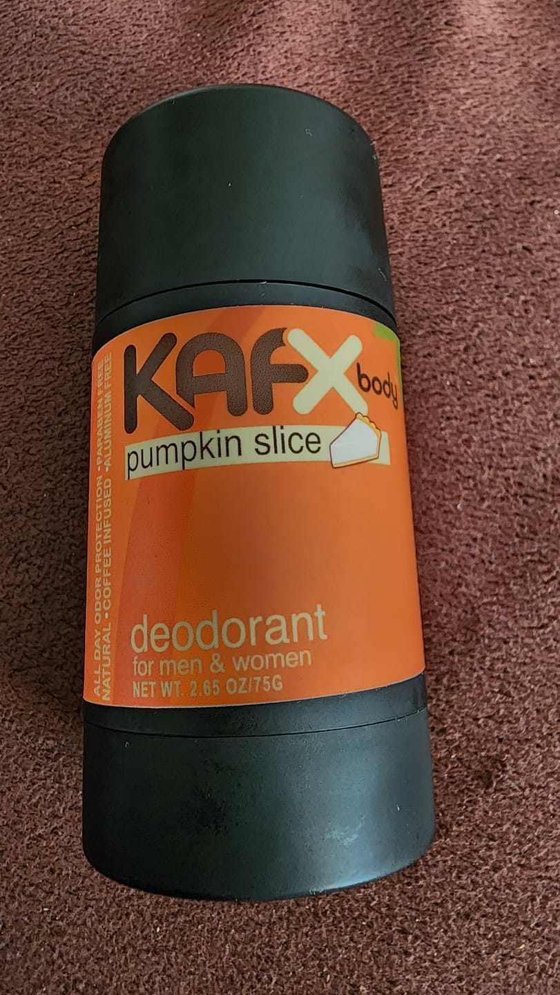 Customer photo review of KAFX Body Natural Coffee Infused Deodorant - Pumpkin Slice | All-Day Freshness, Non-Toxic
