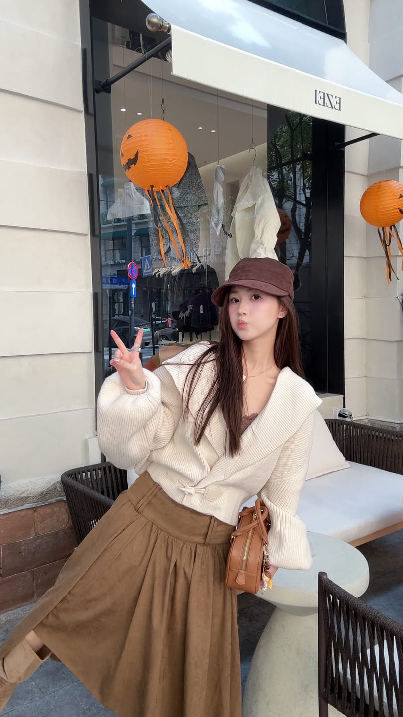 Customer photo review of IAMXIAA Ribbed Knit Wrap Cardigan Women Winter Shawl Collar Sweater