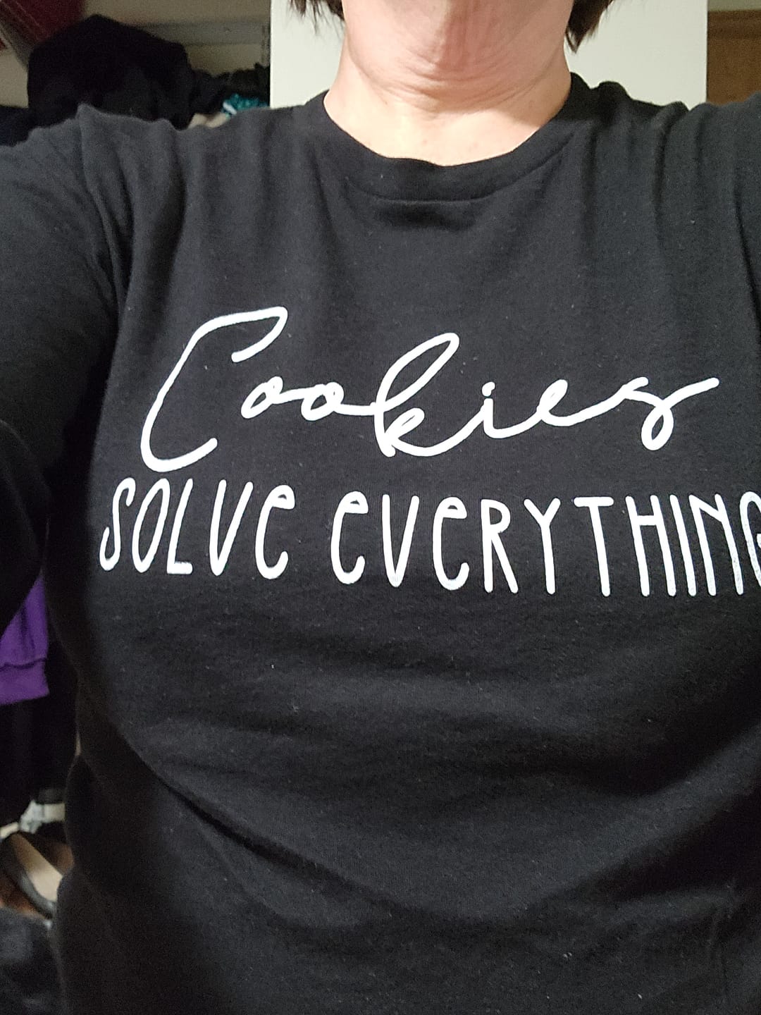 Customer photo review of Cookies Solve Everything Long Sleeve Tee