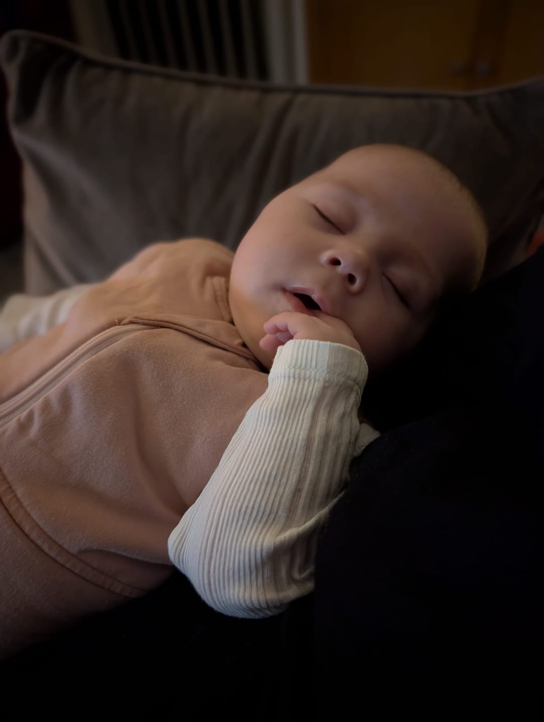 Customer photo review of sleep swaddle bag  blue moon and stars | Newborn | 2.5 Tog